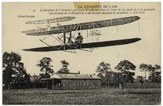 Wilbur Wright Postcard Signed From December 1908 During Their Very Successful Exhibition Flights in Europe